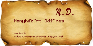 Menyhárt Dénes névjegykártya